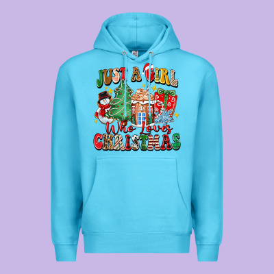 Just A Girl Who Loves Christmas Premium Hoodie Designed By Zillion Design Studio