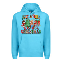 Ocean Blue just a girl who loves christmas Premium Hoodie - Zillion Design Studio