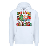 White just a girl who loves christmas Premium Hoodie - Zillion Design Studio