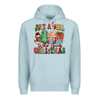Blue Mist just a girl who loves christmas Premium Hoodie - Zillion Design Studio