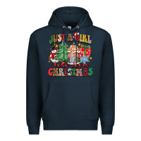 Navy just a girl who loves christmas Premium Hoodie - Zillion Design Studio