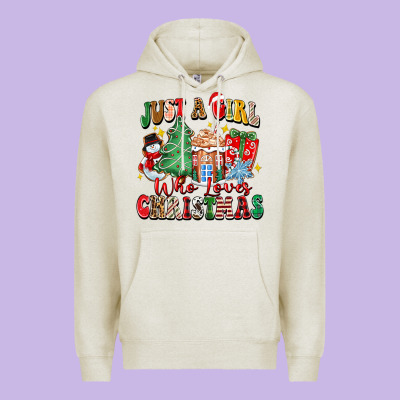 Just A Girl Who Loves Christmas Premium Hoodie Designed By Zillion Design Studio