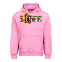 Fuchsia Pink Love Lady Of Guadalupe Urban Hoodie - RanaPortraitStore