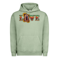 Pigment Oil Green Love Lady Of Guadalupe Urban Hoodie - RanaPortraitStore
