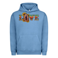 Pigment Pebble Blue Love Lady Of Guadalupe Urban Hoodie - RanaPortraitStore