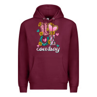 Burgundy love western cowboy Premium Hoodie - texasbilliewilder