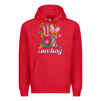 Red love western cowboy Premium Hoodie - texasbilliewilder