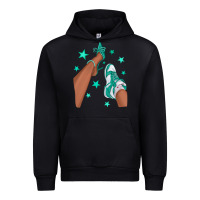 Black Teal Afro Girl Sneakers and Heels Urban Hoodie - texasbilliewilder