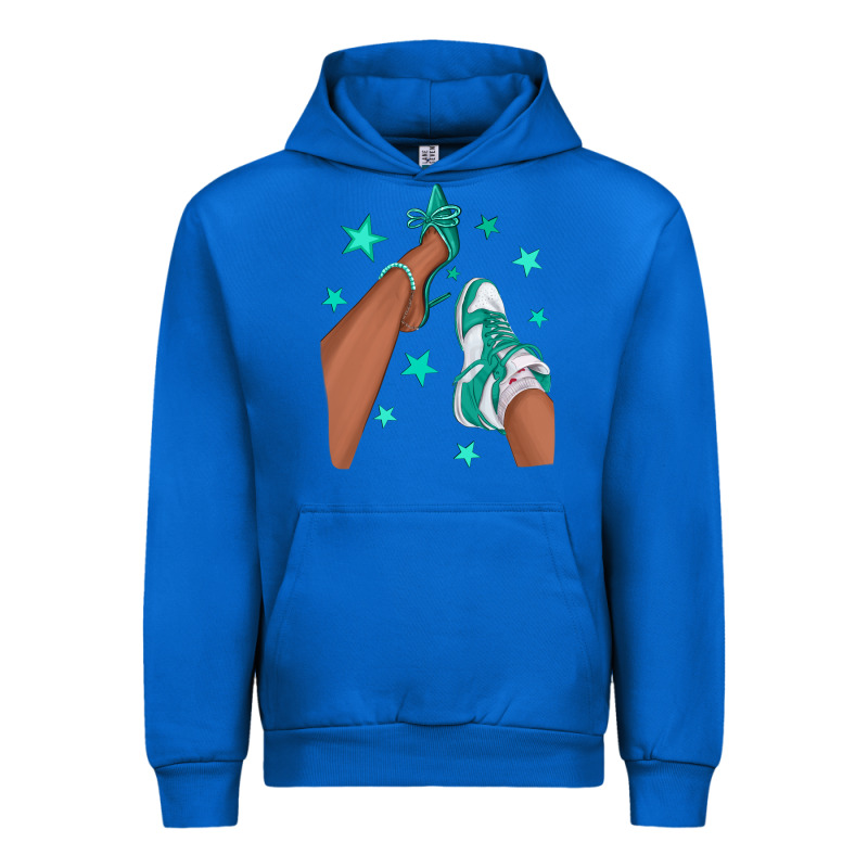 Teal Afro Girl Sneakers And Heels Urban Hoodie by texasbilliewilder | Teevron