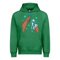 Emerald Teal Afro Girl Sneakers and Heels Urban Hoodie - texasbilliewilder