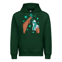 Forest Green Teal Afro Girl Sneakers and Heels Urban Hoodie - texasbilliewilder