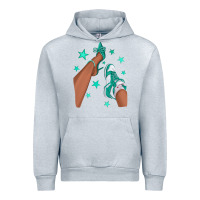 Heather Grey Teal Afro Girl Sneakers and Heels Urban Hoodie - texasbilliewilder