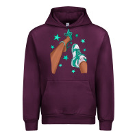 Mauve Wine Teal Afro Girl Sneakers and Heels Urban Hoodie - texasbilliewilder