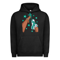 Pigment Black Teal Afro Girl Sneakers and Heels Urban Hoodie - texasbilliewilder