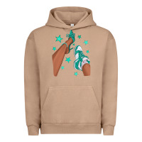 Pigment Burro Teal Afro Girl Sneakers and Heels Urban Hoodie - texasbilliewilder