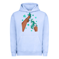 Pigment Grape Ice Teal Afro Girl Sneakers and Heels Urban Hoodie - texasbilliewilder