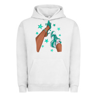 Pigment Lunar Rock Teal Afro Girl Sneakers and Heels Urban Hoodie - texasbilliewilder
