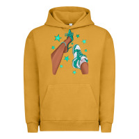 Pigment Peanut Butter Teal Afro Girl Sneakers and Heels Urban Hoodie - texasbilliewilder