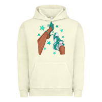Pigment Pistachio Teal Afro Girl Sneakers and Heels Urban Hoodie - texasbilliewilder