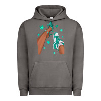 Pigment Tornado Teal Afro Girl Sneakers and Heels Urban Hoodie - texasbilliewilder