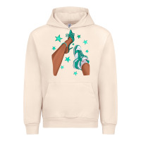 Sandshell Teal Afro Girl Sneakers and Heels Urban Hoodie - texasbilliewilder