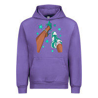 Tulip Teal Afro Girl Sneakers and Heels Urban Hoodie - texasbilliewilder