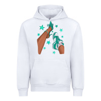 White Teal Afro Girl Sneakers and Heels Urban Hoodie - texasbilliewilder