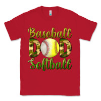 Red Baseball Dad Softball Classic Tee - BundleAndBundleShop