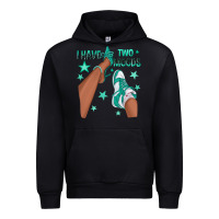 Black Teal I Have Two Moods Afro Girl Sneakers Urban Hoodie - texasbilliewilder