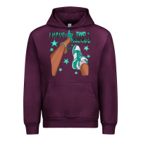 Mauve Wine Teal I Have Two Moods Afro Girl Sneakers Urban Hoodie - texasbilliewilder