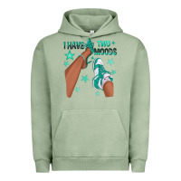 Pigment Oil Green Teal I Have Two Moods Afro Girl Sneakers Urban Hoodie - texasbilliewilder