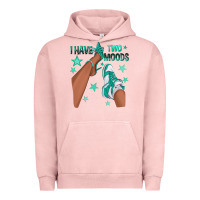 Pigment Salmon Teal I Have Two Moods Afro Girl Sneakers Urban Hoodie - texasbilliewilder