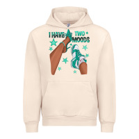 Sandshell Teal I Have Two Moods Afro Girl Sneakers Urban Hoodie - texasbilliewilder