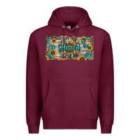 Burgundy Blessed With Sunflower And Gemstone Premium Hoodie - RanaPortraitStore