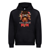 Black american football mom red and silver afro messy bu Urban Hoodie - texasbilliewilder