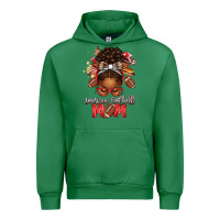 Emerald american football mom red and silver afro messy bu Urban Hoodie - texasbilliewilder
