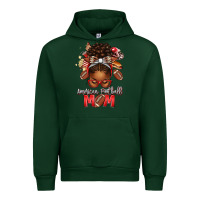 Forest Green american football mom red and silver afro messy bu Urban Hoodie - texasbilliewilder
