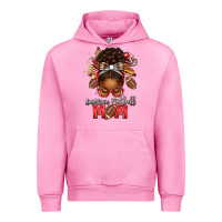 Fuchsia Pink american football mom red and silver afro messy bu Urban Hoodie - texasbilliewilder
