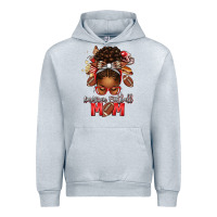 Heather Grey american football mom red and silver afro messy bu Urban Hoodie - texasbilliewilder
