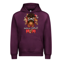 Mauve Wine american football mom red and silver afro messy bu Urban Hoodie - texasbilliewilder