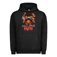 Pigment Black american football mom red and silver afro messy bu Urban Hoodie - texasbilliewilder