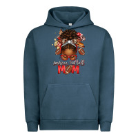 Pigment Midnight Navy american football mom red and silver afro messy bu Urban Hoodie - texasbilliewilder
