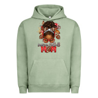 Pigment Oil Green american football mom red and silver afro messy bu Urban Hoodie - texasbilliewilder