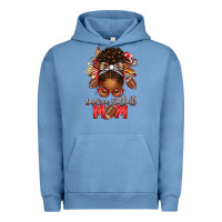 Pigment Pebble Blue american football mom red and silver afro messy bu Urban Hoodie - texasbilliewilder