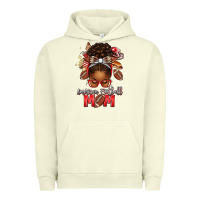 Pigment Pistachio american football mom red and silver afro messy bu Urban Hoodie - texasbilliewilder