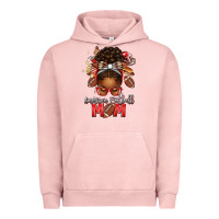 Pigment Salmon american football mom red and silver afro messy bu Urban Hoodie - texasbilliewilder