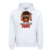 White american football mom red and silver afro messy bu Urban Hoodie - texasbilliewilder