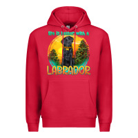 Cardinal life is better with a labrador Premium Hoodie - texasbilliewilder