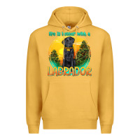 Mustard life is better with a labrador Premium Hoodie - texasbilliewilder