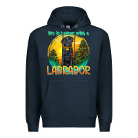 Navy life is better with a labrador Premium Hoodie - texasbilliewilder